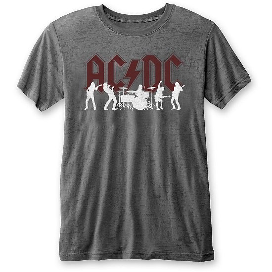Cover for AC/DC · AC/DC Unisex T-Shirt: Silhouettes (Burnout) (T-shirt) [size L] [Grey - Unisex edition]