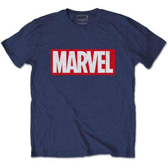 Cover for Marvel Comics · Marvel Comics Unisex T-Shirt: Marvel Box Logo (T-shirt) [size L] [Blue - Unisex edition]