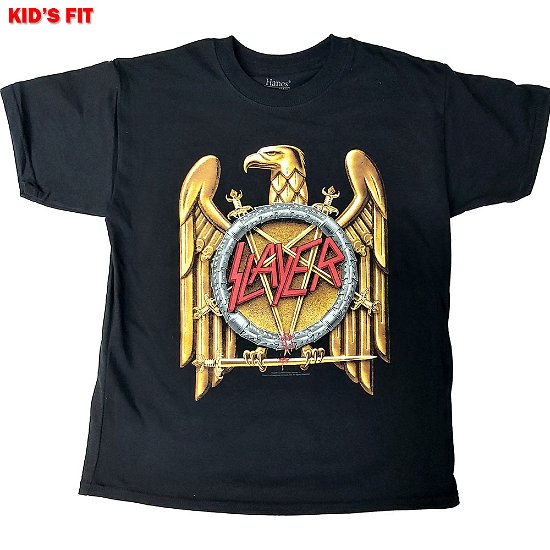 Cover for Slayer · Slayer Kids T-Shirt: Gold Eagle (5-6 Years) (T-shirt) [size 5-6yrs] [Black - Kids edition]