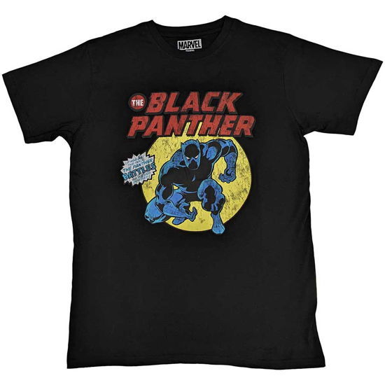 Marvel Comics Unisex T-Shirt: Black Panther Retro Comic (Black) - Marvel Comics - Fanituote -  - 5056561097244 - tiistai 5. syyskuuta 2023