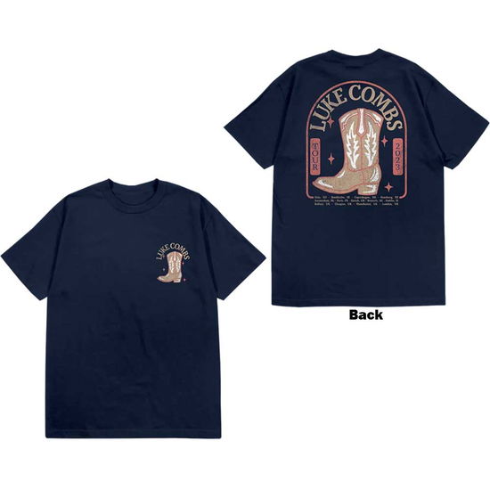 Luke Combs Unisex T-Shirt: Tour '23 Cowboy Boot (Back Print & Ex-Tour) - Luke Combs - Produtos -  - 5056737234244 - 