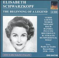 Beginning of a Legend - Elisabeth Schwarzkopf - Musik - IDIS - 8021945001244 - 25. Januar 2005