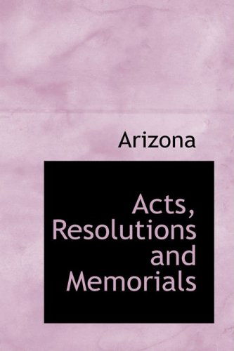 Cover for Arizona · Acts, Resolutions and Memorials (Paperback Book) (2008)
