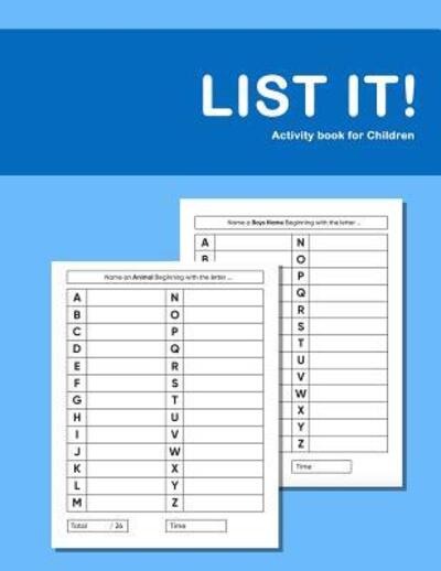 Cover for Autism Activity Studio · List it! Activity Book For Children (Paperback Book) (2019)