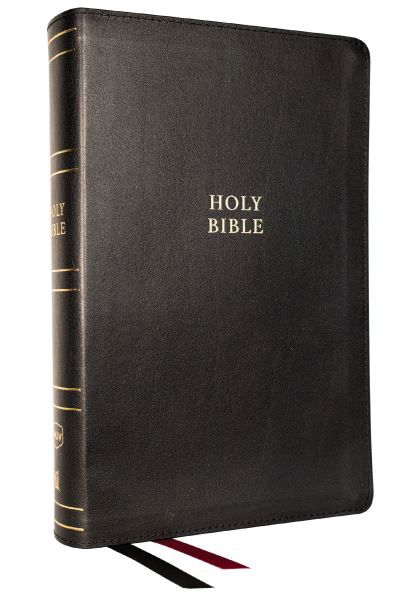 Cover for Thomas Nelson · NKJV, Single-Column Reference Bible, Verse-by-verse, Black Bonded Leather, Red Letter, Comfort Print (Skinnbok) (2024)
