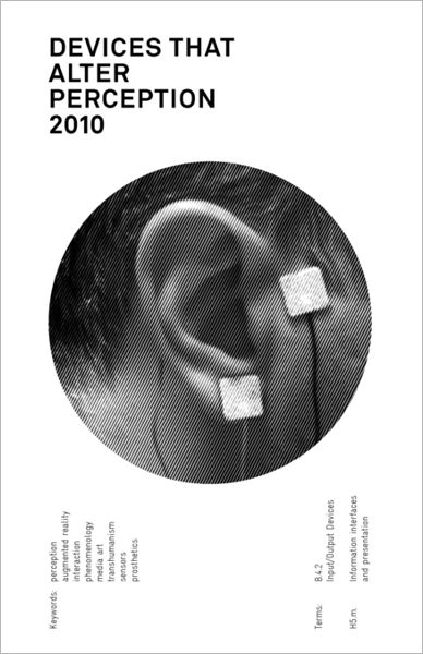 Cover for Carson Reynolds · Devices That Alter Perception 2010 (Paperback Book) (2011)