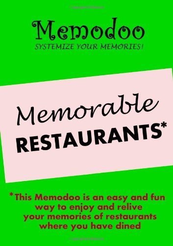 Memodoo Memorable Restaurants - Memodoo - Libros - Confetti Publishing - 9781939235244 - 4 de noviembre de 2012