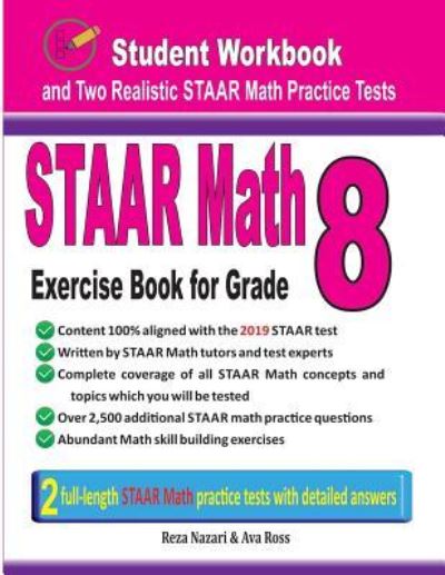 Cover for Reza Nazari · STAAR Math Exercise Book for Grade 8 (Paperback Book) (2019)