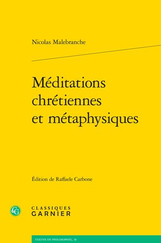 Cover for Nicolas Malebranche · Meditations Chretiennes Et Metaphysiques (Paperback Book) (2021)