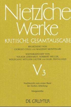 Cover for Friedrich Nietzsche · Werke Kritische Gesamtausgabe: Abteilung V, Band 3 (Gebundenes Buch) (2003)