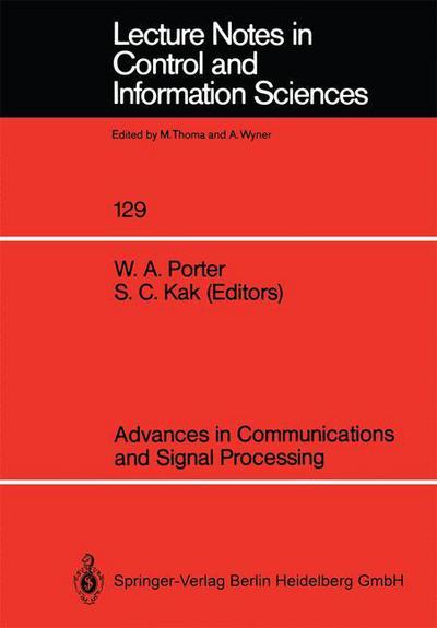 Cover for William a Porter · Advances in Communications and Signal Processing - Lecture Notes in Control and Information Sciences (Paperback Book) (1989)