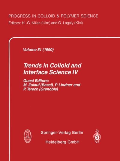 Cover for M Zulauf · Trends in Colloid and Interface Science IV - Progress in Colloid and Polymer Science (Taschenbuch) [Softcover reprint of the original 1st ed. 1990 edition] (2013)