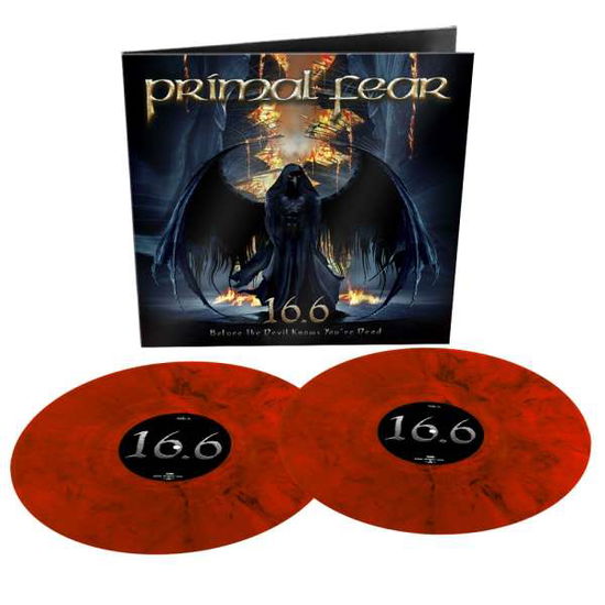 Cover for Primal Fear · 16.6 (Before The Devil Knows Youre Dead) (Red / Black Marbled Vinyl) (LP) [Coloured edition] (2020)