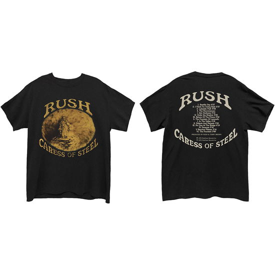 Cover for Rush · Rush Unisex T-Shirt: Caress of Steel (Black) (Back Print) (T-shirt) [size S] [Black - Unisex edition] (2020)