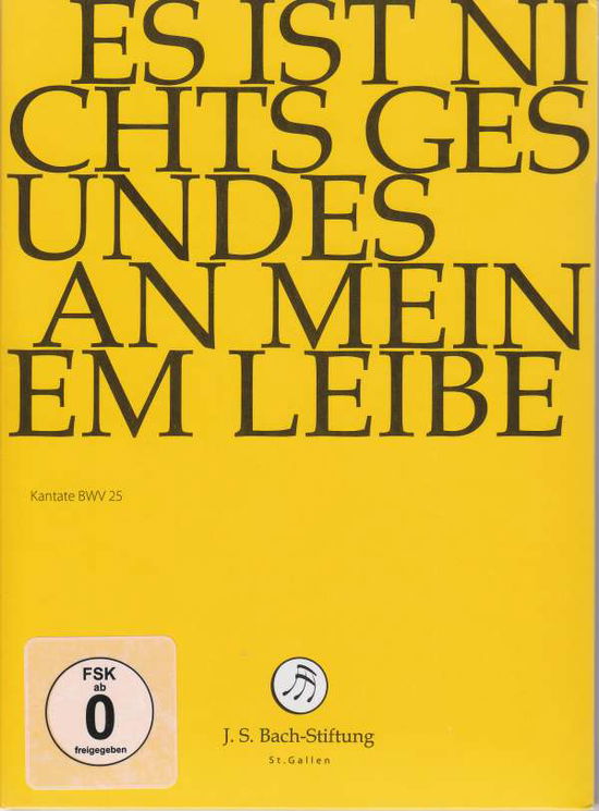 Cover for J.S. Bach-Stiftung / Lutz,Rudolf · Es ist nichts Gesundes an meinem Leibe (DVD) (2018)