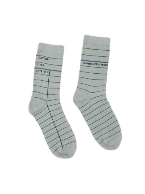 Cover for Out of Print · Library Card (Light Gray) Socks - Large (N/A) (2018)