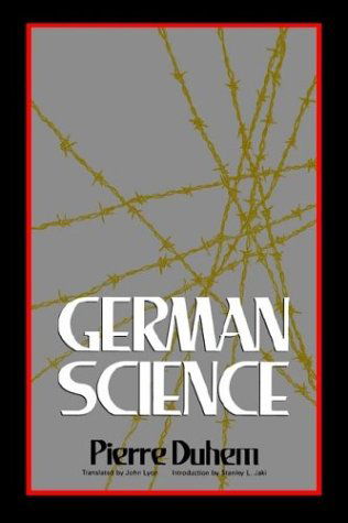 Cover for Pierre Duhem · German Science (Paperback Bog) (1991)