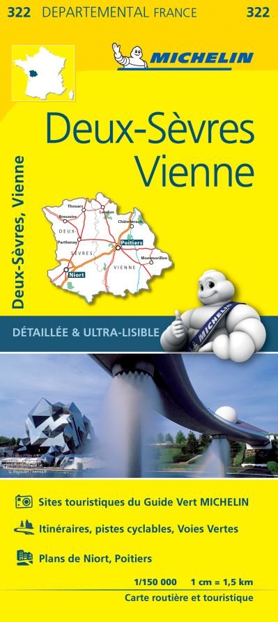Michelin · Deux-Sevres, Vienne - Michelin Local Map 322: Map (Map) (2021)