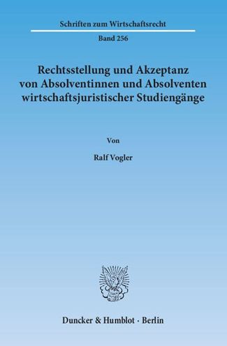 Cover for Vogler · Rechtsstellung und Akzeptanz von (Book) (2014)