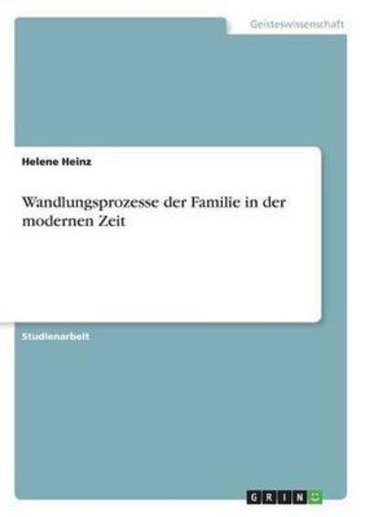 Cover for Heinz · Wandlungsprozesse der Familie in (Buch)