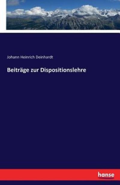 Cover for Deinhardt · Beiträge zur Dispositionslehr (Bok) (2016)