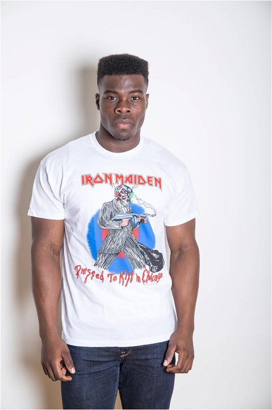 Cover for Iron Maiden · Iron Maiden Unisex T-Shirt: Chicago Mutants (Back Print) (T-shirt) [size M] [White - Unisex edition] (2020)