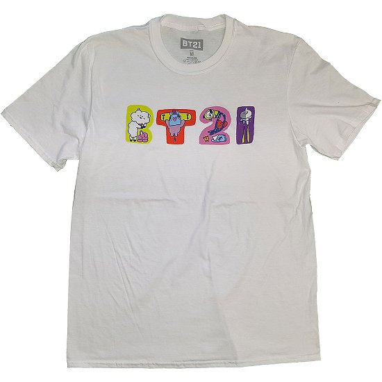Cover for Bt21 · BT21 Unisex T-Shirt: Doodle Letters (T-shirt) [size S] [White - Unisex edition]