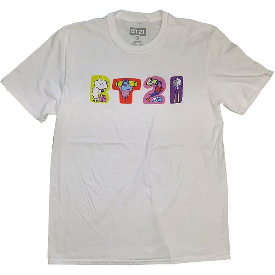 BT21 Unisex T-Shirt: Doodle Letters - Bt21 - Gadżety -  - 5056368692246 - 