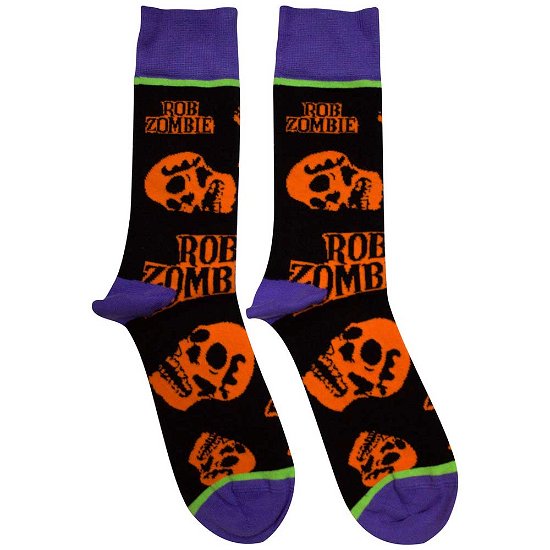 Cover for Rob Zombie · Rob Zombie Unisex Ankle Socks: Orange Skulls (UK Size 7 - 11) (Bekleidung) [size M]
