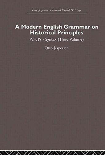 Cover for Otto Jespersen · A Modern English Grammar on Historical Principles: Volume 4. Syntax (third volume) - Otto Jespersen (Taschenbuch) (2013)