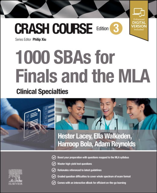 Cover for Lacey, Hester, MBBS, MA, MAcadMEd (University Hospitals Sussex NHS Foundation Trust, Brighton, UK) · Crash Course 1000 SBAs for Finals and the MLA - Clinical Specialties (Taschenbuch) (2025)