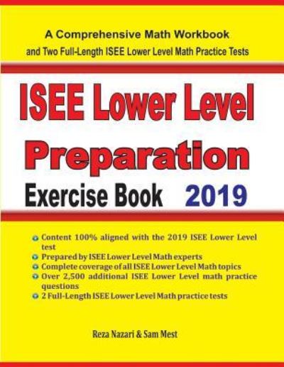 Cover for Reza Nazari · ISEE Lower Level Math Preparation Exercise Book (Paperback Book) (2019)