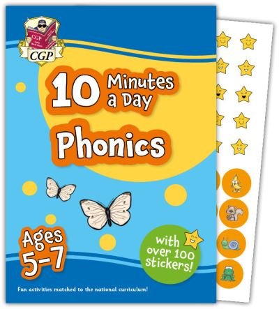 Cover for CGP Books · New 10 Minutes a Day Phonics for Ages 5-7 (with reward stickers) - CGP KS1 Activity Books and Cards (Paperback Bog) (2023)