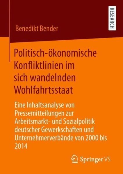 Cover for Bender · Politisch oekonomische Konfliktlinien im sich wandelnden Wohlfahrtsstaat (Book) (2020)