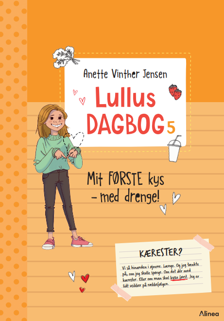 Cover for Anette Vinther Jensen · Lullus dagbog 5, Mit første kys - med drenge!, Rød Læseklub (Bound Book) [1º edição] (2024)