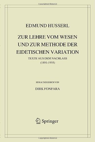 Cover for Edmund Husserl · Zur Lehre vom Wesen und zur Methode der eidetischen Variation: Texte aus dem Nachlass (1891-1935) - Husserliana: Edmund Husserl - Gesammelte Werke (Gebundenes Buch) [German, 2012 edition] (2011)