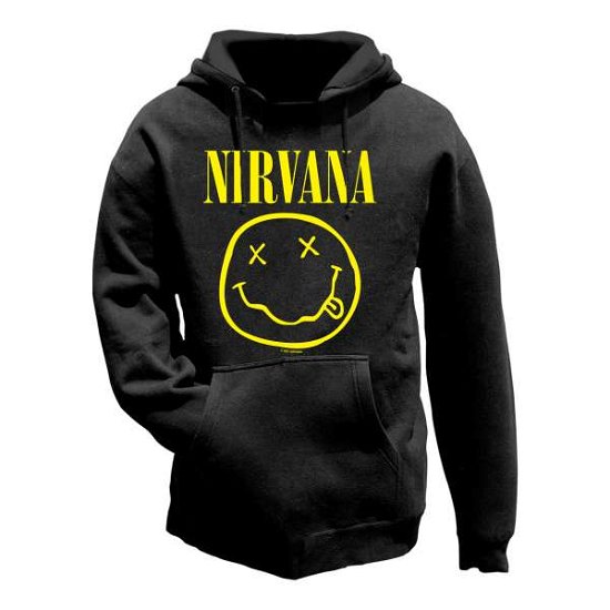 Cover for Nirvana · Nirvana Unisex Pullover Hoodie: Yellow Happy Face (Hoodie) [size S] [Black - Unisex edition]