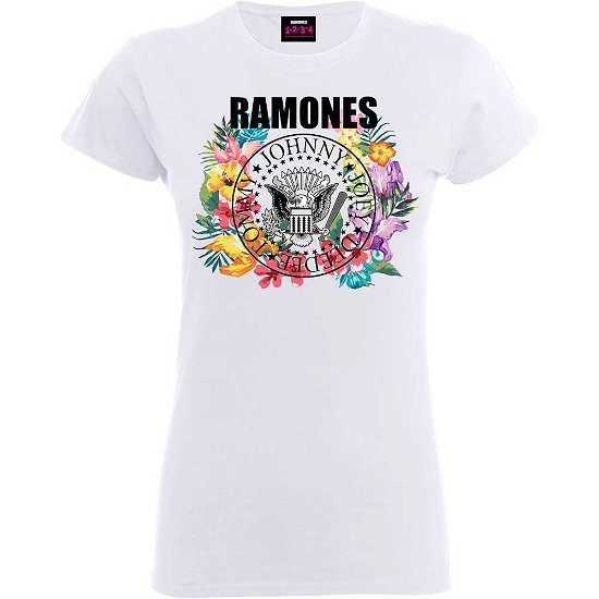 Ramones Ladies T-Shirt: Circle Flowers - Ramones - Merchandise - Merch Traffic - 5056170623247 - 