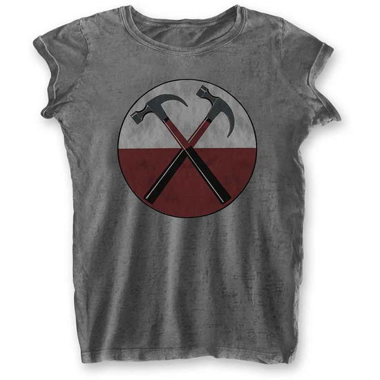 Cover for Pink Floyd · Pink Floyd Ladies Burnout T-Shirt: The Wall Hammers (Charcoal Grey) (T-shirt) [size M] [Grey - Ladies edition] (2020)