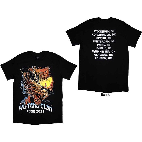Wu-Tang Clan Unisex T-Shirt: Tour '23 Dragon Back Print (Back Print & Ex-Tour) - Wu-Tang Clan - Marchandise -  - 5056737220247 - 