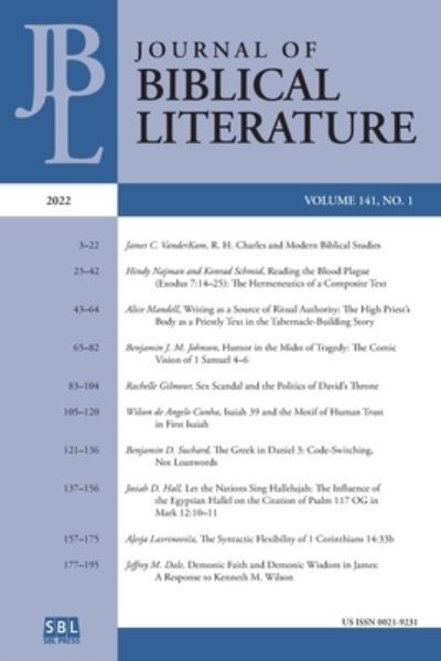 Cover for Susan E. Hylen · Journal of Biblical Literature 141.1 (Paperback Book) (2022)