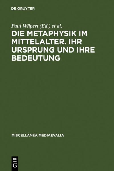 Cover for Paul Wilpert · Metaphysik im Mittelalter (Book) (1963)