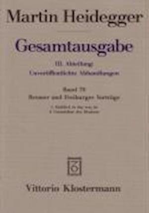 Cover for Martin Heidegger · Bremer Und Freiburger Vortr?ge (Paperback Bog) (2005)