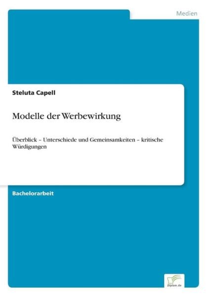Cover for Capell · Modelle der Werbewirkung (Book) (2015)