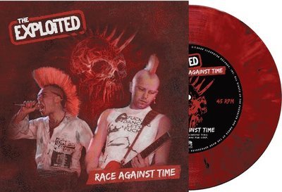 Cover for Exploited · Race Against Time (Red Marble Vinyl) (LP) (2023)