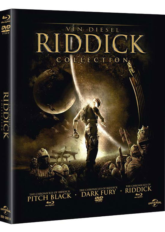 The Riddick Collection - Pitch Black / The Chronicles Of Riddick / Riddick - Riddick Collection - Elokuva - Universal Pictures - 5050582968248 - maanantai 23. joulukuuta 2013