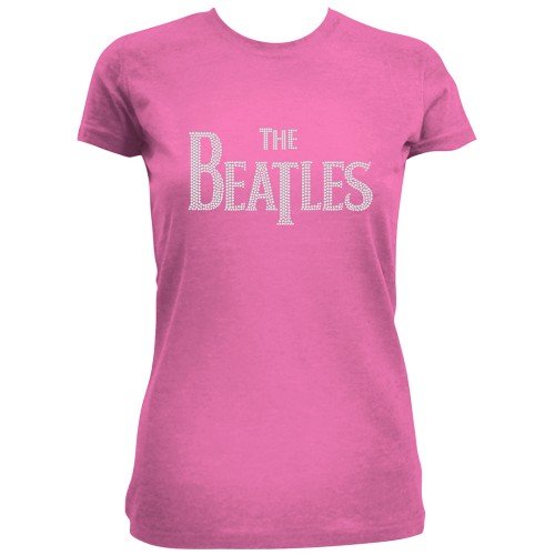 The Beatles Ladies T-Shirt: Drop T Logo (Diamante) - The Beatles - Koopwaar - Apple Corps - Apparel - 5055295355248 - 