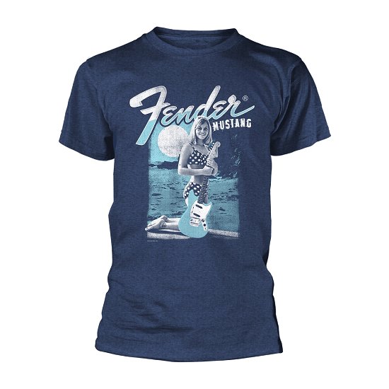 Cover for Fender · Mustang Girl (T-shirt) [size S] [Blue edition] (2018)
