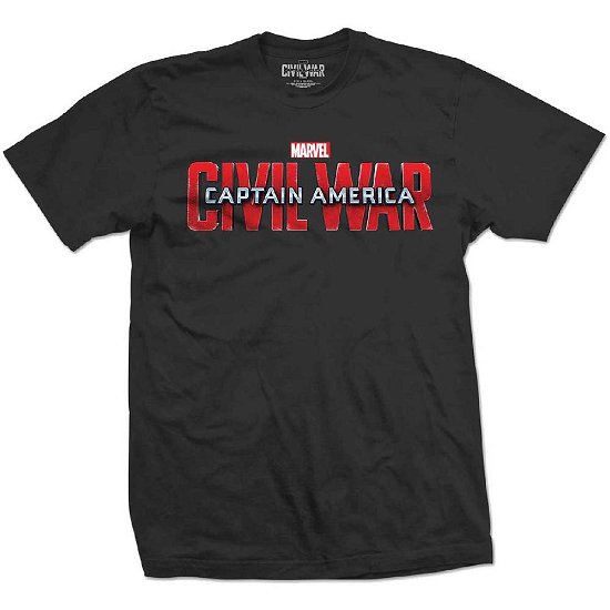 Cover for Marvel Comics · Marvel Comics Unisex T-Shirt: Captain America Civil War Movie Logo (Klær) [size L] [Black - Unisex edition]