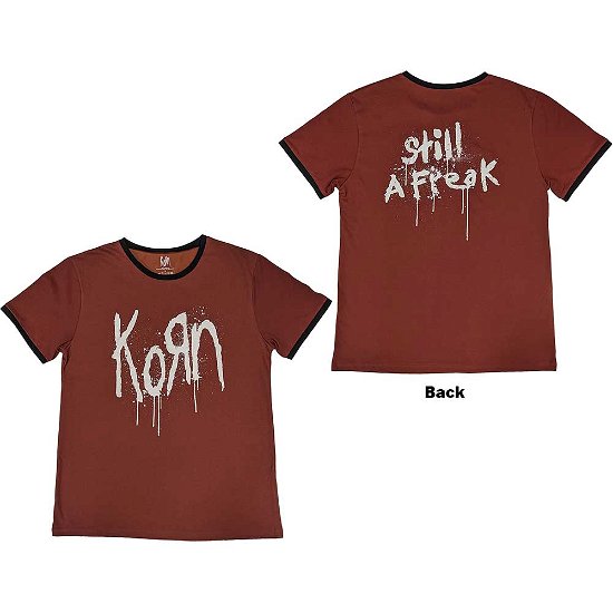 Korn Unisex Ringer T-Shirt: Logo (Back Print) - Korn - Mercancía -  - 5056737210248 - 